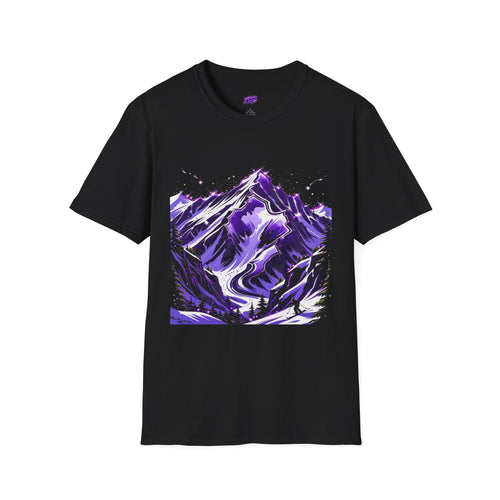 Abstract Purple Mountain T-Shirt — Surreal Mountain Graphic Tee