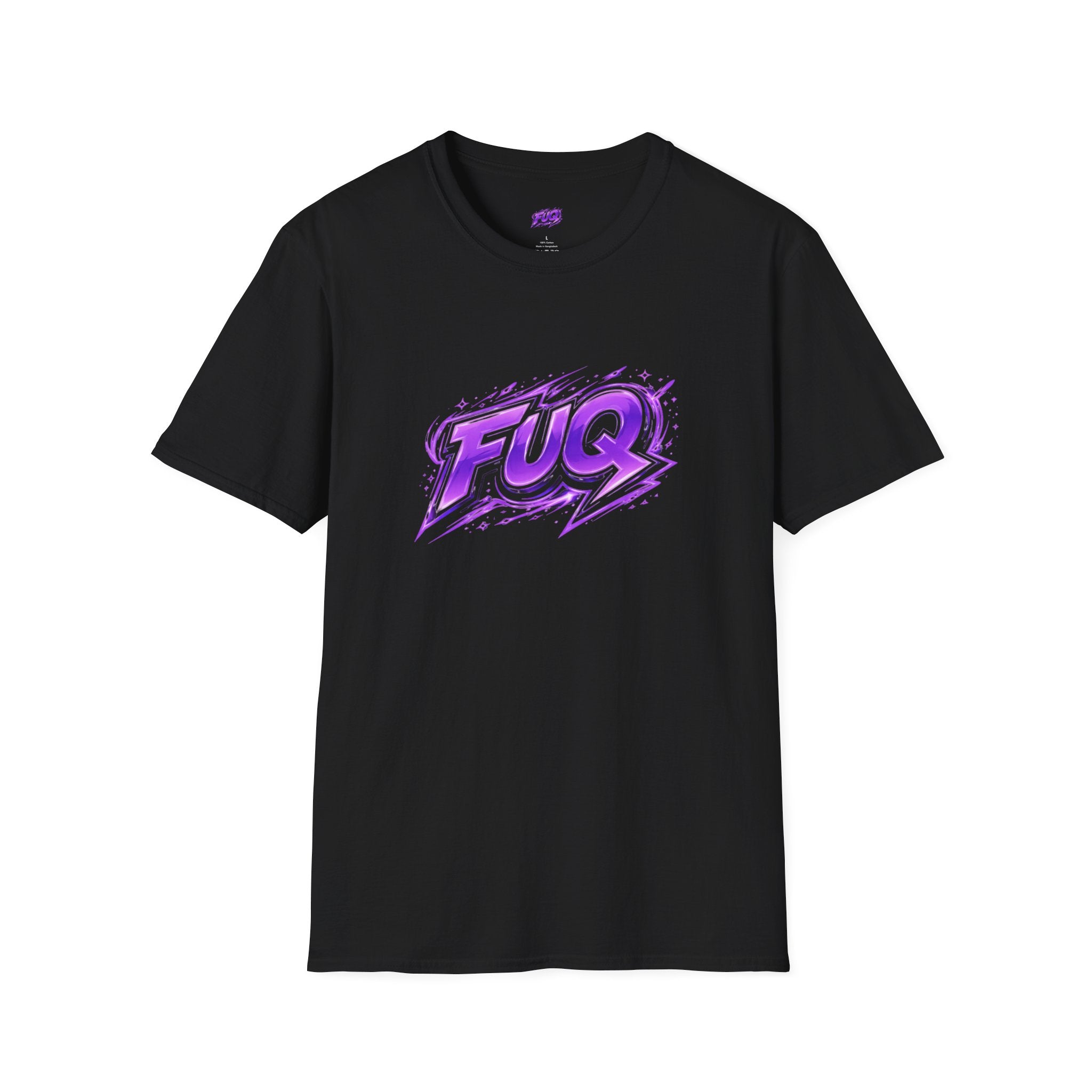 FUQ Neon Logo T-Shirt — Retro Purple Graphic Tee
