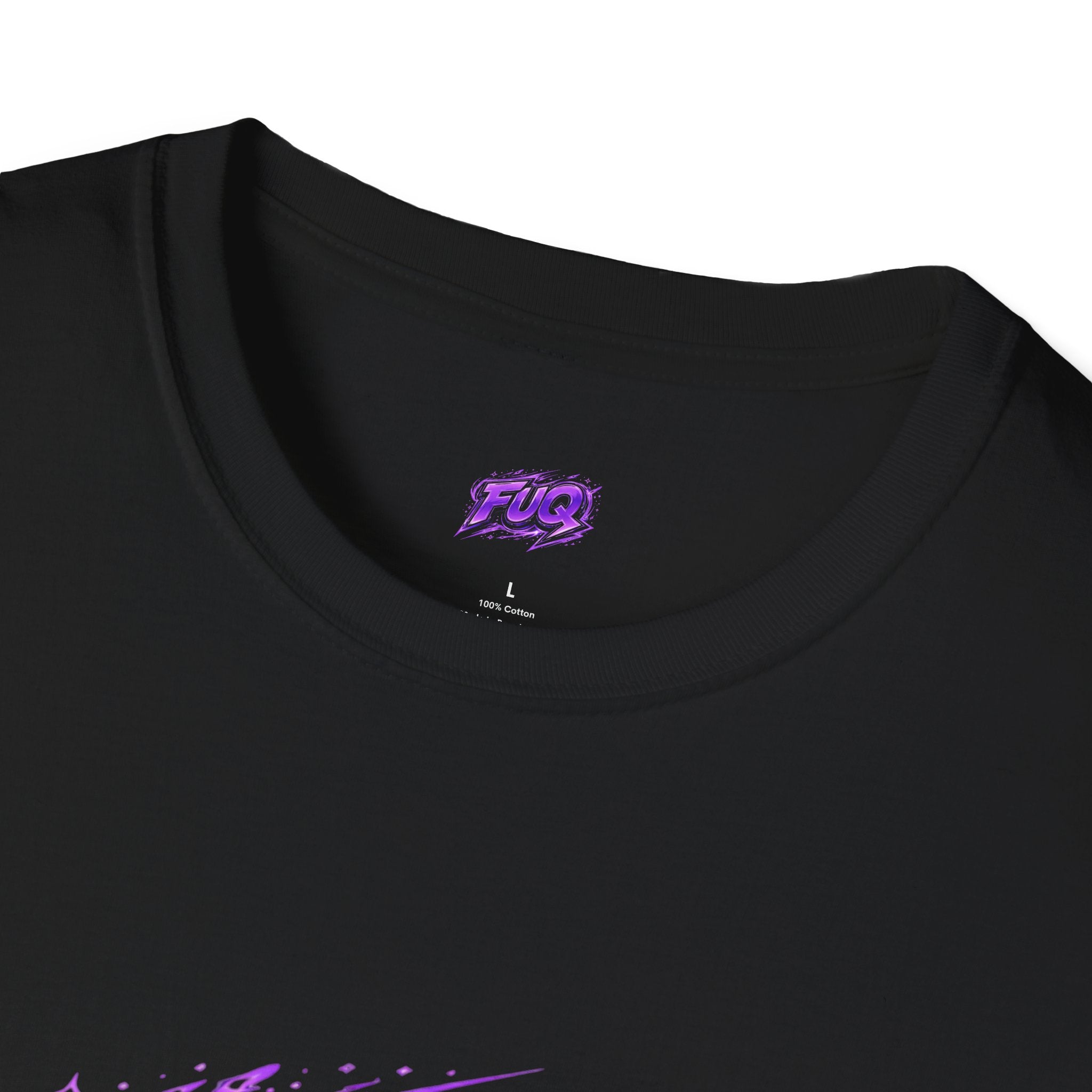 FUQ Neon Logo T-Shirt — Retro Purple Graphic Tee