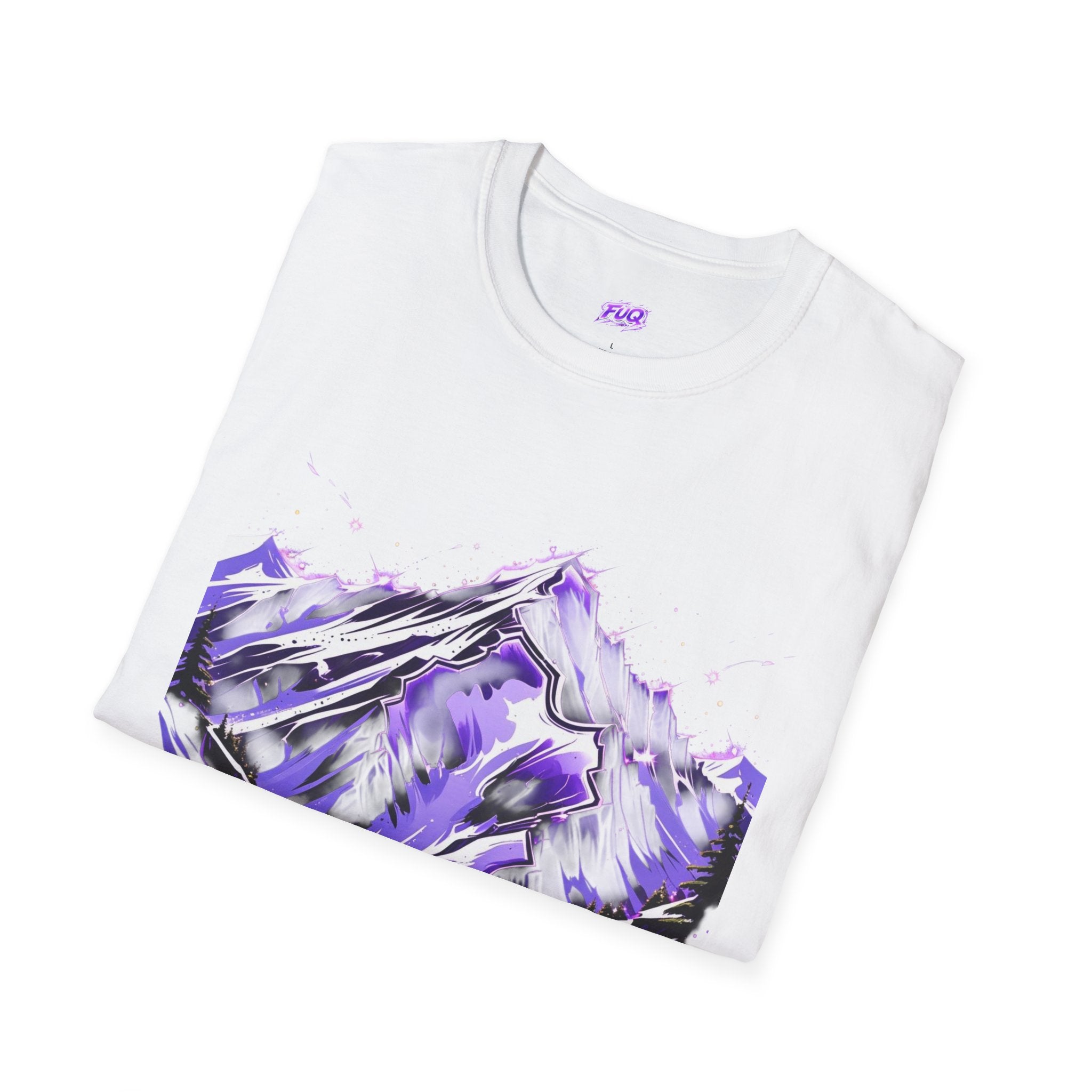Abstract Purple Mountain T-Shirt — Surreal Mountain Graphic Tee