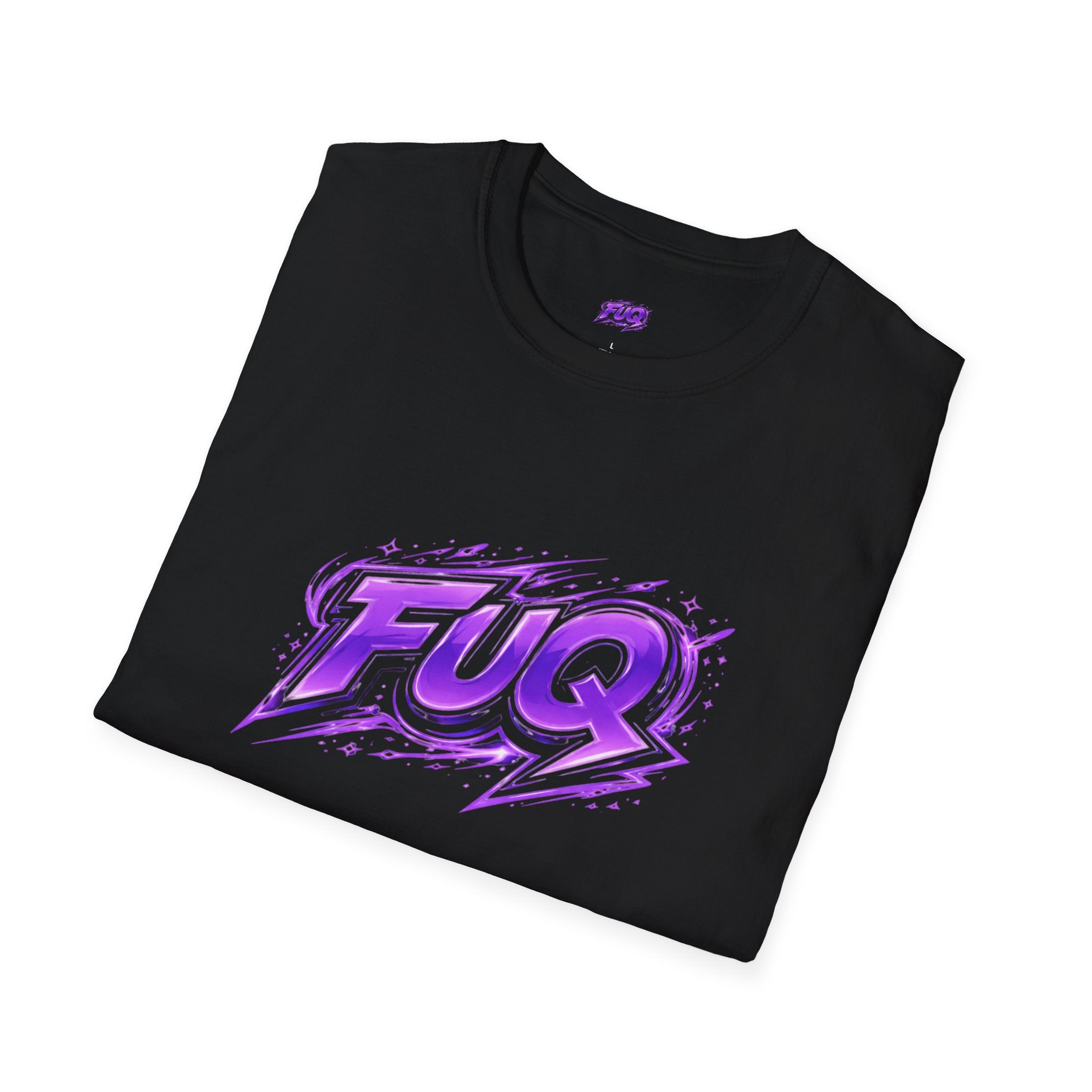 FUQ Neon Logo T-Shirt — Retro Purple Graphic Tee